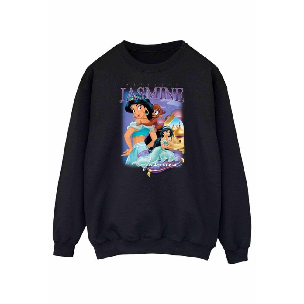 Aladdin Womens/Ladies Jasmine Montage Sweatshirt / Black